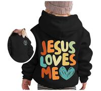 Children's Hooded Sweatshirt - À Capuche À Manches Longues Et Imprimé Alphabet (Black 3-4 Years)