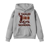 Children's Hooded Sweatshirt - À Capuche Chauds À Manches Longues avec Imprimé Lettre (Grey 6-7 Years)