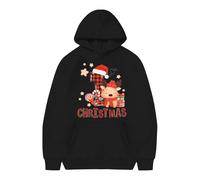 Children's Hooded Sweatshirt - À Capuche De Noël Imprimé Flocon De Neige Chaud Hiver (Black 8-9 Years)