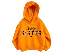 Children's Hooded Sweatshirt - À Capuche Décontracté Et S - Shirt De Sport À Imprimé Lettre Survêtement sans Poche (Orange 2-3 Years)