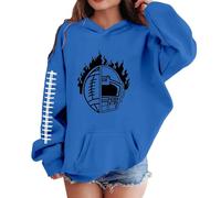 Children's Hooded Sweatshirt - À Capuche Imprimé Baseball pour en Polaire Douce Décontracté Idéal Au Quotidien Ou pour Jouer (Blue 9-10 Years)