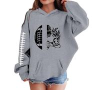 Children's Hooded Sweatshirt - À Capuche Imprimé Baseball pour Pull Doux Idéal Au Quotidien Ou pour Les Fêtes (Grey 3-4 Years)