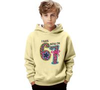 Children's Hooded Sweatshirt - À Capuche Imprimé Graphique Pull Décontracté À Manches Longues Et Adolescents (Beige 12-13 Years)