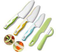 Children's Knife 5 Piece Children's Kitchen Set For Cutting And Cooking Fruits Or Vegetables For Toddlers,Including A Peeler Safety Knife From 2 Years Old Sets