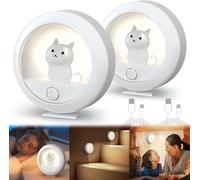 Children's Led Night Light ¿ 2 Pieces Usb Rechargeable Children's Night Light With Motion Sensor And 3 Modes (Auto/On/Off) For Bedroom, Living Room, Bathroom And Hallway