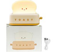 Children's Led Night Light, Usb Rechargeable Toast Lamp, Silicone Children's Bedside Lamp, Brightness Adjustment By Click And Can Be Timed Baby Night Light, Birthday And Christmas Gifts