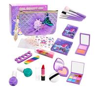 Children's Makeup Set, Washable Makeup, Little Girl Makeup Set, Creative Makeup Kit, 22-Piece Set Nail Accessory Set Sturdy Material Easy to Use Enhances Creativity Suitable for Kids Aged 3-12