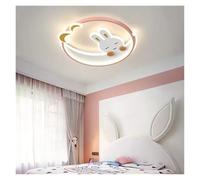 Children's Moon White Rabbit Ceiling Lamp Chandelier for Kids Room LED Lighting Bedroom Pendant Light Luster Home Decor Study Attic
