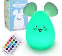 Children's Night Light With Remote Control, Touch Control 16 Colours Mouse Baby Night Light With Timer Bpa-Free Led Children's Lamp Rechargeable Bedside Lamp For Baby Girl Gift