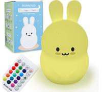 Children's Night Light With Remote Control, Touch Control 16 Colours Rabbit Night Light With Timer Bpa-Free Led Children's Lamp Rechargeable Bedside Lamp For Baby Girl Gift