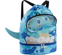 Children's Swimming Bag With Drawstring,Dry And Wet Separation Bag,Children's Adjustable Sports Bag,For Children At The Pool,Beach,Travel (Blue),Blue,Children's Fabric Bag