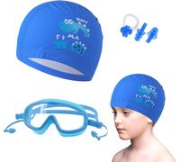 Children's Swimming Mask 3-15 Years Child Swimming Goggles,Swimming Goggles With Swimming Caps,Nose Clip,Ear Plugs.[E288]