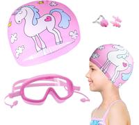 Children's Swimming Mask 3-15 Years Child Swimming Goggles,Swimming Goggles With Swimming Caps,Nose Clip,Ear Plugs.[E289]