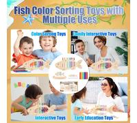 Children's Toy 2 3 Years,2 in 1 Wooden Toys Children Color Sorting Game Montessori 1 2 3 Year Old Wooden Activity and Development Toys for Children 2 3 Year Old Girl Boy Gift