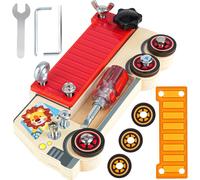 Children's Toy 3 Years,Montessori Toy Truck Montessori Board with Screwdriver Children's Rangemen Bag,Activity and Development Toys for Child Boy Girl 3 4 5 6 Years 23 Pieces