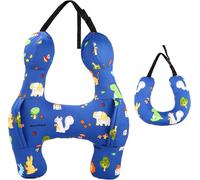 Children's Travel Pillow,Children's Car Pillow with Handle,H and U Shaped Neck Pillow,Ultra-Soft Travel Pillow,Child Car Cushion (Blue)
