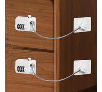 Children's Window Security,Off-White Set Of 2 Fridge Code Locks,Fridge Door Lock Child Safety Strong Adhesive Fridge Lock For Cabinet,Window