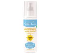 Childs Farm | Lotion solaire pour enfants SPF 50+ | Lotion solaire en spray | Haute protection UVA/UVB | Peau sensible | 125 ml