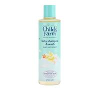 Childs Farm Shampoing et gel douche pour bébé, parfum doux pour bébé, sans larmes | Nettoie et apaise en douceur | Convient aux nouveau-nés à la peau sèche et sensible, 250 ml