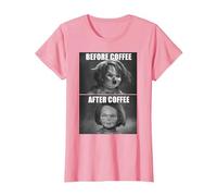 Child's Play Chucky Before Coffee After Coffee T-Shirt, Femme, Rose, 3XL