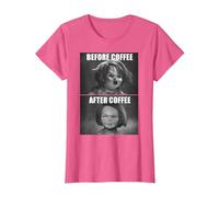 Child's Play Chucky Before Coffee After Coffee T-Shirt, Femme, Rose Chiné, XS
