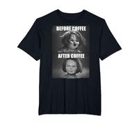 Child's Play Chucky Before Coffee After Coffee T-Shirt, Homme Grandes Tailles, Noir, 2X Tall