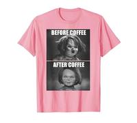 Child's Play Chucky Before Coffee After Coffee T-Shirt, Homme, Rose, 3XL