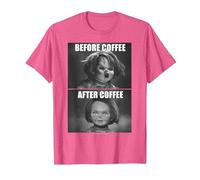 Child's Play Chucky Before Coffee After Coffee T-Shirt, Homme, Rose Chiné, 3XL
