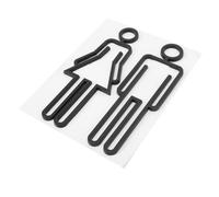 CHILDWEET 1 paire Plaque Signalétique Toilettes pour Hommes et Femmes Plaque Murale Imité Signalisation Pratique pour Salle de Bain et Facile à Installer