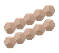 CHILDWEET 10 Pièces Dés à Jouer 12 Faces en Bois Khaki, Vierges, Non Finition, pour Loisirs Créatifs, Fournitures de Jeux de Société et Bricolage