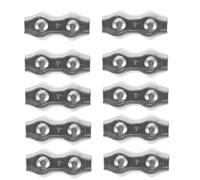 CHILDWEET 10pcs Clips en Fil D'acier Inoxydable Duplex M4 pour Câble et Corde, Fixation Stable, Réglage Rapide, Design Double Boulon, Usage pour Équipement Sportif Extérieur