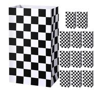 CHILDWEET 12 Paquet à Surprises à Carreaux Noirs et Blancs en Papier Kraft, 12pcs, Multifonctionnels et Autoportants pour Décoration de Fête à Thème et Anniversaire