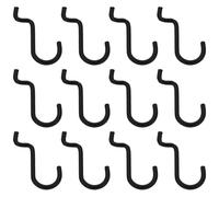 CHILDWEET 12 Pièces Crochets Doubles pour Panneau Perforé en Fer, Noirs