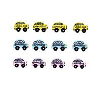 CHILDWEET 12pièces Accessoires De Décoration Résine Autocollant Réfrigérateur Et Broche Motif Bus Scolaire Adorable Couleurs Aléatoires Pour Étui De Téléphone Et Créations