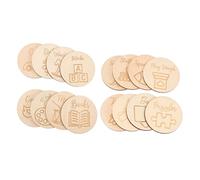 CHILDWEET 16 Pièces Plateau De Vanité Rond Jouets En Bois Pour Enfants Jouets En Bois Étiquettes En Pour Organisateur De Jouets Décoration Pour La Maison Ornements De Maison Cercle