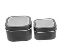 CHILDWEET 2 pièces Boîte Métallique Carrée Vintage avec Couvercle Lot de Boîtes Étain pour Bougies Bijoux et Rangement Objets Petits Pratique et Légère pour DIY Voyage et Création