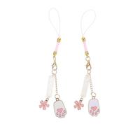 CHILDWEET 2 pièces Cat Paw Phone Chain Pendant Hanging Decor For Phone With Fixing Rope For Decoration And Anti-lost Use And Women
