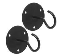 CHILDWEET 2 pièces Crochets de Plafond Forme de Trompe Déléphant Crochets Suspendus Robustes Noir Lot pour Armoires Lanternes et Moustiquaires Utilisation Intérieure et Extérieure