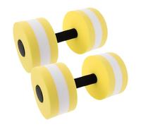 CHILDWEET 2 Pièces Haltères Flottantes en Eva Jaune Prise Confortable et Surface Stable, Anneaux de 27x15x3cm pour Musculation et Aqua Gym en Piscine