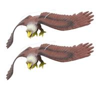CHILDWEET 2 Pièces Ornement D’Aigle en Plastique Marron | Décoration de Jardin Chic, Tourne Vent, Reflets Brillants, Finition Soignée