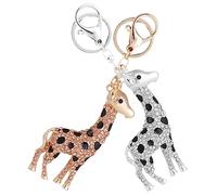 CHILDWEET 2 pièces Porte Clés Girafe Suspendue Forme Danimal Jungle Bijou Décoratif pour à Dos et Cadeau de Fête
