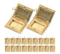 CHILDWEET 20 Pièces Breloques Livre Rectangulaire en Cuivre Doré pour | Médaillon Ouvrant Style Antique, Finition Vieillie, pour Colliers et Créations Artisanales, Lot de Charms
