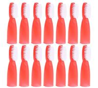 CHILDWEET 20 Pièces Mini Brosses à Dents avec Doigtier Rouge Brosse Dent Voyage pour Prison Poils Doux Nettoyage Oral pour Usage Institutionnel