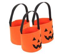 CHILDWEET 3 Pièces Seaux à Bonbons Citrouille Feutre Sacs Halloween pour Garçon Fille Robustes et Festifs Accessoires pour Collecte de Friandises