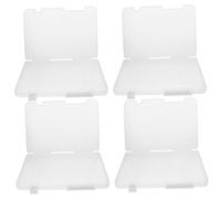 CHILDWEET 4 Pièces Boîte De Stockage De Fichiers Bac De Stockage Boîtes De Rangement avec Couvercles Boites De Stockage Cas Bacs De Rangement Pliant Boîtes De Fichiers Déposer PP Blanche