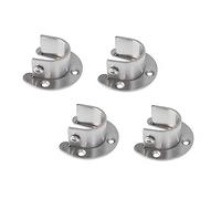 CHILDWEET 4 pièces Supports de Tringles à Rideaux Acier Inoxydable Forme U Robustes pour Barre Penderie et Rail Rideau Montage Mural et Placard Fixation Sécurisée pour Tringles Extensibles