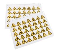 CHILDWEET 54 Pièces Autocollants D'avertissement Autocollants Symbole D'avertissement de Radiation Usage Temporaire Usage D'urgence pour Machines Métalliques Workplace et Laboratoire