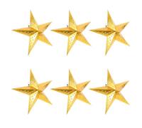 CHILDWEET 6 Pièces Abat-jour Étoile de Plafond en Papier, à Suspendre en Papier pour Plafond, Étoile à Cinq Branches, Or, Décoratif, pour Bureaux et Fêtes