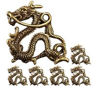 CHILDWEET 6 Pièces Pendentif Dragon en Laiton Rétro, Breloque Artisanale | Trou Réservé, Finition Or, pour Bracelets et Créations de Paquet