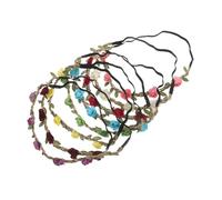 CHILDWEET 8 Pièces Bandeaux Fleurs Roses Élastiques pour Femmes Filles Couronnes Boho Légères et Confortables Accessoires DIY pour Mariage Plage Fête